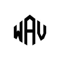 wav letter logo-ontwerp met veelhoekvorm. wav veelhoek en kubusvorm logo-ontwerp. wav zeshoek vector logo sjabloon witte en zwarte kleuren. wav-monogram, bedrijfs- en onroerendgoedlogo.