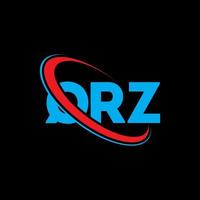 qrz-logo. qrz brief. qrz brief logo ontwerp. initialen qrz-logo gekoppeld aan cirkel en monogram-logo in hoofdletters. qrz typografie voor technologie, zaken en onroerend goed merk. vector