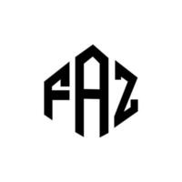 faz letter logo-ontwerp met veelhoekvorm. faz veelhoek en kubusvorm logo-ontwerp. faz zeshoek vector logo sjabloon witte en zwarte kleuren. faz monogram, business en onroerend goed logo.