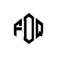 fdq letter logo-ontwerp met veelhoekvorm. fdq veelhoek en kubusvorm logo-ontwerp. fdq zeshoek vector logo sjabloon witte en zwarte kleuren. fdq-monogram, bedrijfs- en onroerendgoedlogo.