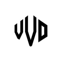 vvo letter logo-ontwerp met veelhoekvorm. vvo veelhoek en kubusvorm logo-ontwerp. vvo zeshoek vector logo sjabloon witte en zwarte kleuren. vvo monogram, bedrijfs- en onroerend goed logo.