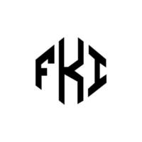 fki letter logo-ontwerp met veelhoekvorm. fki veelhoek en kubusvorm logo-ontwerp. fki zeshoek vector logo sjabloon witte en zwarte kleuren. fki-monogram, bedrijfs- en onroerendgoedlogo.