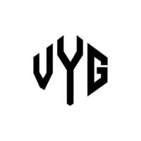vyg letter logo-ontwerp met veelhoekvorm. vyg veelhoek en kubusvorm logo-ontwerp. vyg zeshoek vector logo sjabloon witte en zwarte kleuren. vyg-monogram, bedrijfs- en onroerendgoedlogo.