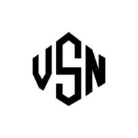 vsn letter logo-ontwerp met veelhoekvorm. vsn logo-ontwerp met veelhoek en kubusvorm. vsn zeshoek vector logo sjabloon witte en zwarte kleuren. vsn monogram, business en onroerend goed logo.