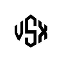 vsx letter logo-ontwerp met veelhoekvorm. vsx veelhoek en kubusvorm logo-ontwerp. vsx zeshoek vector logo sjabloon witte en zwarte kleuren. vsx monogram, bedrijfs- en onroerend goed logo.