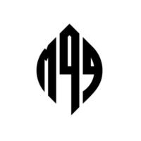 mqq cirkel letter logo-ontwerp met cirkel en ellipsvorm. mqq ellipsletters met typografische stijl. de drie initialen vormen een cirkellogo. mqq cirkel embleem abstracte monogram brief mark vector. vector
