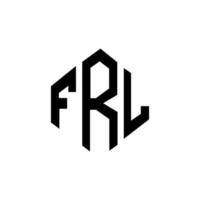 frl letter logo-ontwerp met veelhoekvorm. frl veelhoek en kubusvorm logo-ontwerp. frl zeshoek vector logo sjabloon witte en zwarte kleuren. frl-monogram, bedrijfs- en onroerendgoedlogo.