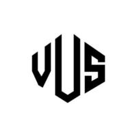 vus letter logo-ontwerp met veelhoekvorm. vs veelhoek en kubusvorm logo-ontwerp. vs zeshoek vector logo sjabloon witte en zwarte kleuren. vs monogram, business en onroerend goed logo.