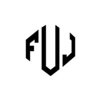 fuj letter logo-ontwerp met veelhoekvorm. fuj veelhoek en kubusvorm logo-ontwerp. fuj zeshoek vector logo sjabloon witte en zwarte kleuren. fuj-monogram, bedrijfs- en onroerendgoedlogo.