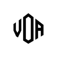 voa letter logo-ontwerp met veelhoekvorm. voa veelhoek en kubusvorm logo-ontwerp. voa zeshoek vector logo sjabloon witte en zwarte kleuren. voa monogram, bedrijfs- en vastgoedlogo.