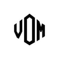 vom letter logo-ontwerp met veelhoekvorm. vom veelhoek en kubusvorm logo-ontwerp. vom zeshoek vector logo sjabloon witte en zwarte kleuren. vom monogram, business en onroerend goed logo.