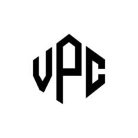 vpc letter logo-ontwerp met veelhoekvorm. vpc veelhoek en kubusvorm logo-ontwerp. vpc zeshoek vector logo sjabloon witte en zwarte kleuren. vpc-monogram, bedrijfs- en onroerendgoedlogo.