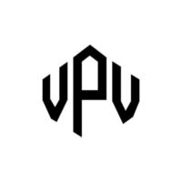 vpv letter logo-ontwerp met veelhoekvorm. vpv veelhoek en kubusvorm logo-ontwerp. vpv zeshoek vector logo sjabloon witte en zwarte kleuren. vpv-monogram, bedrijfs- en onroerendgoedlogo.