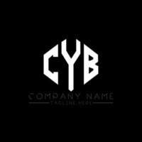 cyb letter logo-ontwerp met veelhoekvorm. cyb veelhoek en kubusvorm logo-ontwerp. cyb zeshoek vector logo sjabloon witte en zwarte kleuren. cyb-monogram, bedrijfs- en onroerendgoedlogo.