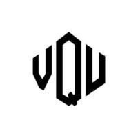 vqu letter logo-ontwerp met veelhoekvorm. vqu veelhoek en kubusvorm logo-ontwerp. vqu zeshoek vector logo sjabloon witte en zwarte kleuren. vqu monogram, business en onroerend goed logo.