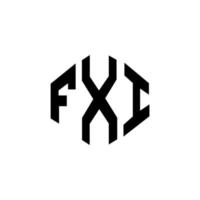 fxi letter logo-ontwerp met veelhoekvorm. fxi veelhoek en kubusvorm logo-ontwerp. fxi zeshoek vector logo sjabloon witte en zwarte kleuren. fxi-monogram, bedrijfs- en onroerendgoedlogo.