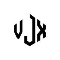 vjx letter logo-ontwerp met veelhoekvorm. vjx veelhoek en kubusvorm logo-ontwerp. vjx zeshoek vector logo sjabloon witte en zwarte kleuren. vjx monogram, bedrijfs- en onroerend goed logo.