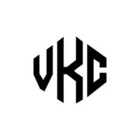 vkc letter logo-ontwerp met veelhoekvorm. vkc veelhoek en kubusvorm logo-ontwerp. vkc zeshoek vector logo sjabloon witte en zwarte kleuren. vkc-monogram, bedrijfs- en onroerendgoedlogo.