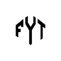 fyt letter logo-ontwerp met veelhoekvorm. fyt veelhoek en kubusvorm logo-ontwerp. fyt zeshoek vector logo sjabloon witte en zwarte kleuren. fyt-monogram, bedrijfs- en onroerendgoedlogo.