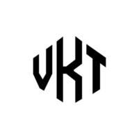 vkt letter logo-ontwerp met veelhoekvorm. vkt veelhoek en kubusvorm logo-ontwerp. vkt zeshoek vector logo sjabloon witte en zwarte kleuren. vkt monogram, business en onroerend goed logo.