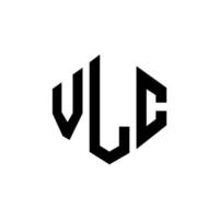 vlc letter logo-ontwerp met veelhoekvorm. vlc veelhoek en kubusvorm logo-ontwerp. vlc zeshoek vector logo sjabloon witte en zwarte kleuren. vlc-monogram, bedrijfs- en onroerendgoedlogo.