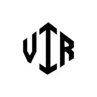 vir letter logo-ontwerp met veelhoekvorm. vir veelhoek en kubusvorm logo-ontwerp. vir zeshoek vector logo sjabloon witte en zwarte kleuren. vir-monogram, bedrijfs- en onroerendgoedlogo.