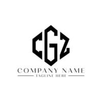 cgz letter logo-ontwerp met veelhoekvorm. cgz veelhoek en kubusvorm logo-ontwerp. cgz zeshoek vector logo sjabloon witte en zwarte kleuren. cgz-monogram, bedrijfs- en onroerendgoedlogo.