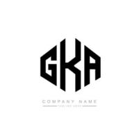 gka letter logo-ontwerp met veelhoekvorm. gka veelhoek en kubusvorm logo-ontwerp. gka zeshoek vector logo sjabloon witte en zwarte kleuren. gka-monogram, bedrijfs- en onroerendgoedlogo.