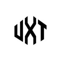 uxt letter logo-ontwerp met veelhoekvorm. uxt veelhoek en kubusvorm logo-ontwerp. uxt zeshoek vector logo sjabloon witte en zwarte kleuren. uxt-monogram, bedrijfs- en onroerendgoedlogo.