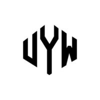 uyw letter logo-ontwerp met veelhoekvorm. uyw veelhoek en kubusvorm logo-ontwerp. uyw zeshoek vector logo sjabloon witte en zwarte kleuren. uyw monogram, business en onroerend goed logo.