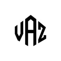 vaz letter logo-ontwerp met veelhoekvorm. vaz veelhoek en kubusvorm logo-ontwerp. vaz zeshoek vector logo sjabloon witte en zwarte kleuren. vaz monogram, business en onroerend goed logo.