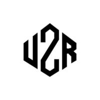 uzr letter logo-ontwerp met veelhoekvorm. uzr veelhoek en kubusvorm logo-ontwerp. uzr zeshoek vector logo sjabloon witte en zwarte kleuren. uzr-monogram, bedrijfs- en onroerendgoedlogo.