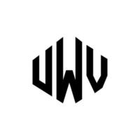 uwv letter logo-ontwerp met veelhoekvorm. uwv veelhoek en kubusvorm logo-ontwerp. uwv zeshoek vector logo sjabloon witte en zwarte kleuren. uwv-monogram, bedrijfs- en onroerendgoedlogo.