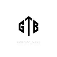 gtb-letterlogo-ontwerp met veelhoekvorm. gtb veelhoek en kubusvorm logo-ontwerp. gtb zeshoek vector logo sjabloon witte en zwarte kleuren. gtb-monogram, bedrijfs- en onroerendgoedlogo.