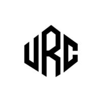 urc letter logo-ontwerp met veelhoekvorm. urc veelhoek en kubusvorm logo-ontwerp. urc zeshoek vector logo sjabloon witte en zwarte kleuren. urc-monogram, bedrijfs- en onroerendgoedlogo.