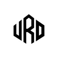 uro letter logo-ontwerp met veelhoekvorm. uro veelhoek en kubusvorm logo-ontwerp. uro zeshoek vector logo sjabloon witte en zwarte kleuren. uro-monogram, bedrijfs- en onroerendgoedlogo.