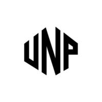 unp letter logo-ontwerp met veelhoekvorm. unp veelhoek en kubusvorm logo-ontwerp. unp zeshoek vector logo sjabloon witte en zwarte kleuren. unp monogram, business en onroerend goed logo.