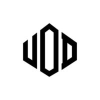 uod letter logo-ontwerp met veelhoekvorm. uod veelhoek en kubusvorm logo-ontwerp. uod zeshoek vector logo sjabloon witte en zwarte kleuren. uod monogram, business en onroerend goed logo.