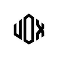 uox letter logo-ontwerp met veelhoekvorm. uox veelhoek en kubusvorm logo-ontwerp. uox zeshoek vector logo sjabloon witte en zwarte kleuren. uox-monogram, bedrijfs- en onroerendgoedlogo.