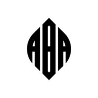 aba cirkel letter logo ontwerp met cirkel en ellipsvorm. aba ellipsletters met typografische stijl. de drie initialen vormen een cirkellogo. aba cirkel embleem abstracte monogram brief mark vector. vector