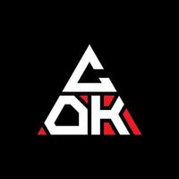 cok driehoek brief logo ontwerp met driehoekige vorm. cok driehoek logo ontwerp monogram. cok driehoek vector logo sjabloon met rode kleur. cok driehoekig logo eenvoudig, elegant en luxueus logo.