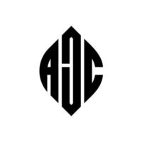 ajc cirkel letter logo ontwerp met cirkel en ellipsvorm. ajc ellipsletters met typografische stijl. de drie initialen vormen een cirkellogo. ajc cirkel embleem abstracte monogram brief mark vector. vector