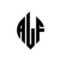 alf cirkel letter logo ontwerp met cirkel en ellipsvorm. alf ellips letters met typografische stijl. de drie initialen vormen een cirkellogo. alf cirkel embleem abstracte monogram brief mark vector. vector