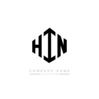 hin letter logo-ontwerp met veelhoekvorm. hin veelhoek en kubusvorm logo-ontwerp. hin zeshoek vector logo sjabloon witte en zwarte kleuren. hin monogram, business en onroerend goed logo.