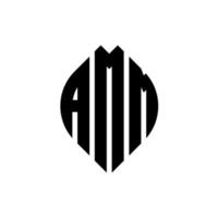 amm cirkel letter logo-ontwerp met cirkel en ellipsvorm. amm ellipsletters met typografische stijl. de drie initialen vormen een cirkellogo. amm cirkel embleem abstracte monogram brief mark vector. vector