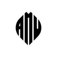 amv cirkel letter logo ontwerp met cirkel en ellipsvorm. amv ellipsletters met typografische stijl. de drie initialen vormen een cirkellogo. amv cirkel embleem abstracte monogram brief mark vector. vector