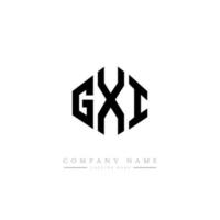 gxi letter logo-ontwerp met veelhoekvorm. gxi veelhoek en kubusvorm logo-ontwerp. gxi zeshoek vector logo sjabloon witte en zwarte kleuren. gxi-monogram, bedrijfs- en onroerendgoedlogo.