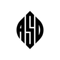 asd cirkel letter logo ontwerp met cirkel en ellipsvorm. asd ellipsletters met typografische stijl. de drie initialen vormen een cirkellogo. asd cirkel embleem abstracte monogram brief mark vector. vector