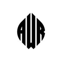 awr cirkel letter logo ontwerp met cirkel en ellipsvorm. awr ellipsletters met typografische stijl. de drie initialen vormen een cirkellogo. awr cirkel embleem abstracte monogram brief mark vector. vector