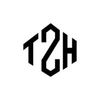 tzh letter logo-ontwerp met veelhoekvorm. tzh veelhoek en kubusvorm logo-ontwerp. tzh zeshoek vector logo sjabloon witte en zwarte kleuren. tzh monogram, business en onroerend goed logo.